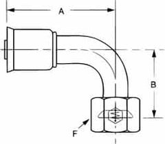 Hydraulic Hose Elbow: 3/4-16