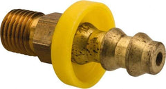 Eaton - 1/4" ID 7/16-24 NPT Barbed Push On Inverted Male Swivel Connector - 1-1/8" Cut Off Allowance, 1.73" Long, 7/16" Hex, Brass - Benchmark Tooling
