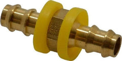 Eaton - 3/8" ID Barbed Push On Mender - 7/16" Cut Off Allowance, 1.97" Long, 5/8" Hex, Brass - Benchmark Tooling
