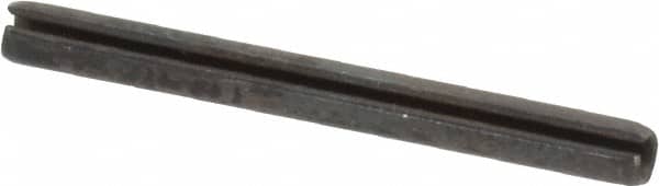 Made in USA - 3/32" Diam x 1" Long Slotted Spring Pin - Grade 1070-1090 Alloy Steel, Black Oxide Finish - Benchmark Tooling