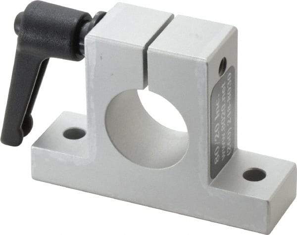 80/20 Inc. - 3 Inch Wide x 2-1/8 Inch High x 7/8 Inch Deep Horizontal Quick Clamp - 1.004 Inch Hole x 0.257 Inch Bolt Hole Diameter - Benchmark Tooling