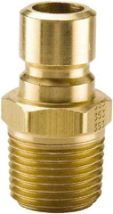 Parker - 3/8 NPTF Brass Hydraulic Hose Male Pipe Thread Nipple - 200 psi, 6 GPM, Series Moldmate - Benchmark Tooling