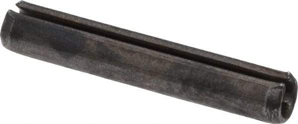 Made in USA - 1/8" Diam x 3/4" Long Slotted Spring Pin - Grade 1070-1090 Alloy Steel, Black Oxide Finish - Benchmark Tooling