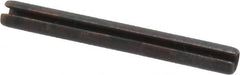 Made in USA - 1/8" Diam x 1-1/8" Long Slotted Spring Pin - Grade 1070-1090 Alloy Steel, Black Oxide Finish - Benchmark Tooling