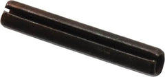 Made in USA - 3/16" Diam x 1-1/8" Long Slotted Spring Pin - Grade 1070-1090 Alloy Steel, Black Oxide Finish - Benchmark Tooling