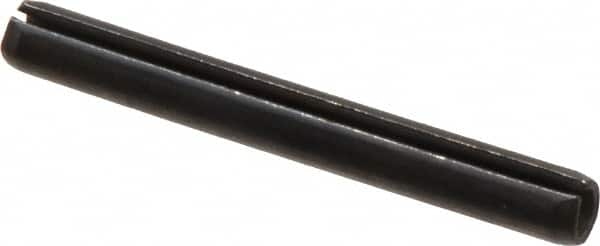 Made in USA - 3/16" Diam x 1-5/8" Long Slotted Spring Pin - Grade 1070-1090 Alloy Steel, Black Oxide Finish - Benchmark Tooling