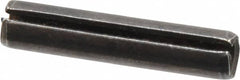 Made in USA - 1/4" Diam x 1-1/4" Long Slotted Spring Pin - Grade 1070-1090 Alloy Steel, Black Oxide Finish - Benchmark Tooling