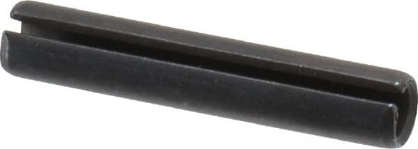 Made in USA - 1/4" Diam x 1-3/8" Long Slotted Spring Pin - Grade 1070-1090 Alloy Steel, Black Oxide Finish - Benchmark Tooling