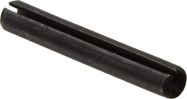 Made in USA - 1/4" Diam x 1-5/8" Long Slotted Spring Pin - Grade 1070-1090 Alloy Steel, Black Oxide Finish - Benchmark Tooling