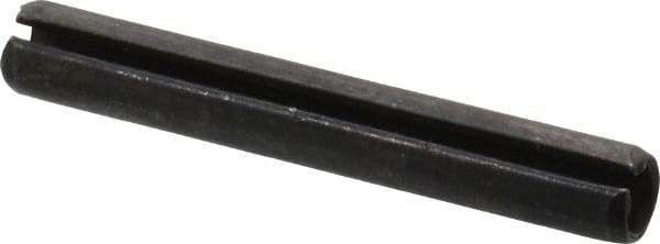 Made in USA - 1/4" Diam x 1-3/4" Long Slotted Spring Pin - Grade 1070-1090 Alloy Steel, Black Oxide Finish - Benchmark Tooling