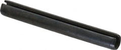 Made in USA - 1/4" Diam x 2" Long Slotted Spring Pin - Grade 1070-1090 Alloy Steel, Black Oxide Finish - Benchmark Tooling