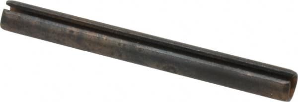 Made in USA - 1/4" Diam x 2-1/2" Long Slotted Spring Pin - Grade 1070-1090 Alloy Steel, Black Oxide Finish - Benchmark Tooling