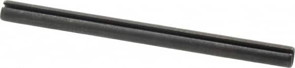 Made in USA - 1/4" Diam x 3-1/2" Long Slotted Spring Pin - Grade 1070-1090 Alloy Steel, Black Oxide Finish - Benchmark Tooling