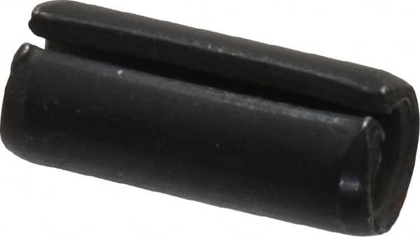 Made in USA - 5/16" Diam x 3/4" Long Slotted Spring Pin - Grade 1070-1090 Alloy Steel, Black Oxide Finish - Benchmark Tooling