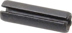 Made in USA - 3/8" Diam x 1-1/4" Long Slotted Spring Pin - Grade 1070-1090 Alloy Steel, Black Oxide Finish - Benchmark Tooling