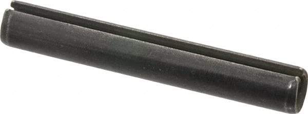 Made in USA - 3/8" Diam x 2-1/2" Long Slotted Spring Pin - Grade 1070-1090 Alloy Steel, Black Oxide Finish - Benchmark Tooling