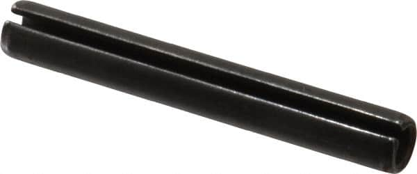 Made in USA - 3/8" Diam x 2-3/4" Long Slotted Spring Pin - Grade 1070-1090 Alloy Steel, Black Oxide Finish - Benchmark Tooling