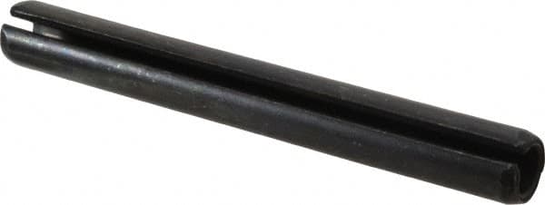 Made in USA - 3/8" Diam x 3-1/4" Long Slotted Spring Pin - Grade 1070-1090 Alloy Steel, Black Oxide Finish - Benchmark Tooling