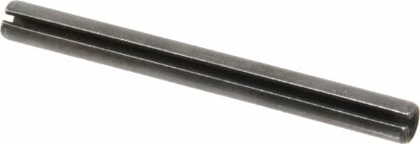 Made in USA - 3/8" Diam x 4" Long Slotted Spring Pin - Grade 1070-1090 Alloy Steel, Black Oxide Finish - Benchmark Tooling