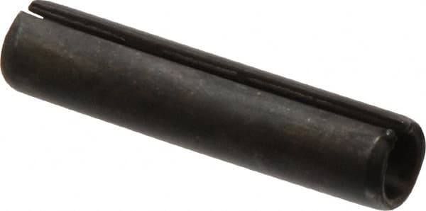 Made in USA - 7/16" Diam x 2" Long Slotted Spring Pin - Grade 1070-1090 Alloy Steel, Black Oxide Finish - Benchmark Tooling