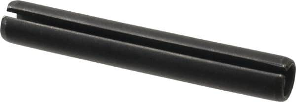 Made in USA - 7/16" Diam x 3" Long Slotted Spring Pin - Grade 1070-1090 Alloy Steel, Black Oxide Finish - Benchmark Tooling