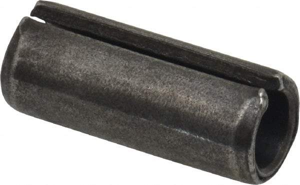 Made in USA - 1/2" Diam x 1-1/4" Long Slotted Spring Pin - Grade 1070-1090 Alloy Steel, Black Oxide Finish - Benchmark Tooling