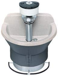 Bradley - Semi-Circular, Foot-Controlled, External Drain, 36" Diam, 3 Person Capacity, Bradstone, Wash Fountain - 1.25 GPM, 9" Bowl Depth, 29-1/4" High - Benchmark Tooling