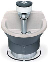 Bradley - Semi-Circular, Foot-Controlled, Internal Drain, 54" Diam, 4 Person Capacity, Bradstone, Wash Fountain - 3 GPM, 9" Bowl Depth, 29-1/4" High - Benchmark Tooling