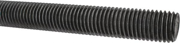 Made in USA - 7/8-9 UNC (Coarse), 3' Long, Low Carbon Steel Threaded Rod - Oil Finish Finish, Right Hand Thread - Benchmark Tooling