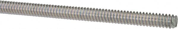 Value Collection - #10-24 UNC (Coarse), 3' Long, Low Carbon Steel Threaded Rod - Zinc-Plated Finish, Right Hand Thread - Benchmark Tooling