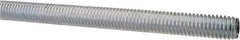 Made in USA - 7/16-14 UNC (Coarse), 3' Long, Low Carbon Steel Threaded Rod - Zinc-Plated Finish, Right Hand Thread - Benchmark Tooling