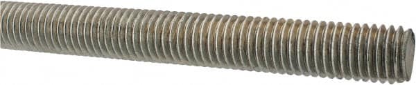 Made in USA - 5/8-11 UNC (Coarse), 3' Long, Low Carbon Steel Threaded Rod - Zinc-Plated Finish, Right Hand Thread - Benchmark Tooling