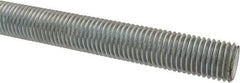 Made in USA - 7/8-9 UNC (Coarse), 3' Long, Low Carbon Steel Threaded Rod - Zinc-Plated Finish, Right Hand Thread - Benchmark Tooling