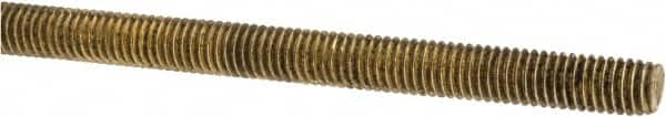 Made in USA - #10-32 UNF (Fine), 3' Long, Brass Threaded Rod - Right Hand Thread - Benchmark Tooling