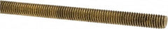 Made in USA - #10-32 UNF (Fine), 3' Long, Brass Threaded Rod - Right Hand Thread - Benchmark Tooling