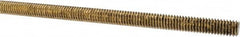 Made in USA - 5/16-18 UNC (Coarse), 3' Long, Brass Threaded Rod - Right Hand Thread - Benchmark Tooling