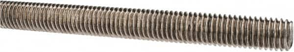 Made in USA - 1/2-13 UNC (Coarse), 3' Long, Stainless Steel Threaded Rod - Right Hand Thread - Benchmark Tooling