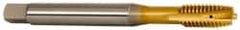 OSG - 3/8-16 UNC, 3 Flute, TiN Finish, Vanadium High Speed Steel Spiral Point Tap - Plug Chamfer, Right Hand Thread, 100mm OAL, 1-1/4" Thread Length, 0.381" Shank Diam, 2B Class of Fit - Exact Industrial Supply