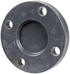 Value Collection - 2" Pipe, 5-15/16" OD, PVC Blind Pipe Flange - Schedule 80, Gray - Benchmark Tooling