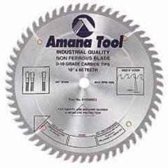 Amana Tool - 10" Diam, 5/8" Arbor Hole Diam, 80 Tooth Wet & Dry Cut Saw Blade - Carbide-Tipped, Standard Round Arbor - Benchmark Tooling