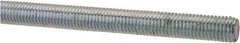 Made in USA - 1/4-28 UNF (Fine), 3' Long, Low Carbon Steel Threaded Rod - Zinc-Plated Finish, Right Hand Thread - Benchmark Tooling