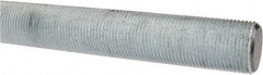 Made in USA - 1-14 UNF (Fine), 3' Long, Low Carbon Steel Threaded Rod - Zinc-Plated Finish, Right Hand Thread - Benchmark Tooling