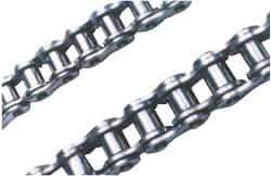 U.S. Tsubaki - 1/2" Pitch, ISO 08B, British Standard Roller Chain - 2,200 Lb. Capacity, 10 Ft. Long, 0.335" Roller Diam, 0.305" Roller Width - Benchmark Tooling