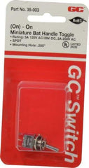 GC/Waldom - SPDT Miniature On-On Toggle Switch - Solder Lug Terminal, Bat Handle Actuator, 125 VAC at 5 A & 250 VAC at 2 A - Benchmark Tooling
