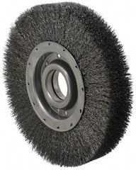 Osborn - 10" OD, 2" Arbor Hole, Crimped Steel Wheel Brush - 2" Face Width, 2-1/8" Trim Length, 0.014" Filament Diam, 3,600 RPM - Benchmark Tooling