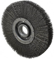 Osborn - 12" OD, 2" Arbor Hole, Crimped Steel Wheel Brush - 2" Face Width, 2-1/8" Trim Length, 0.014" Filament Diam, 3,600 RPM - Benchmark Tooling