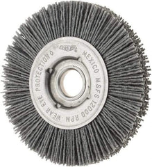 Osborn - 4" OD, 5/8" Arbor Hole, Crimped Nylon Wheel Brush - 5/8" Face Width, 3/4" Trim Length, 12,000 RPM - Benchmark Tooling