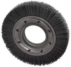 Osborn - 6" OD, 2" Arbor Hole, Crimped Nylon Wheel Brush - 7/8" Face Width, 1-1/16" Trim Length, 6,000 RPM - Benchmark Tooling