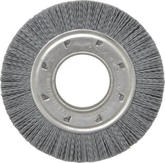 Osborn - 6" OD, 2" Arbor Hole, Crimped Nylon Wheel Brush - 7/8" Face Width, 1-1/16" Trim Length, 6,000 RPM - Benchmark Tooling