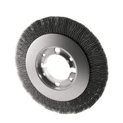 Osborn - 8" OD, 2" Arbor Hole, Crimped Nylon Wheel Brush - 7/8" Face Width, 1-1/2" Trim Length, 4,500 RPM - Benchmark Tooling